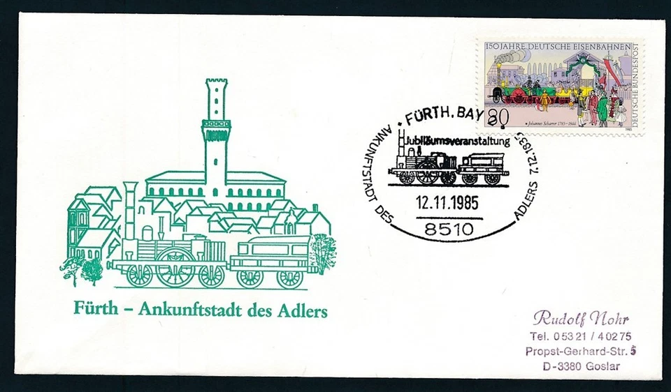 D466592 Alemania Ferrocarril Cubierta Trenes Locomotoras Furth Adlers Foto 1 de 1