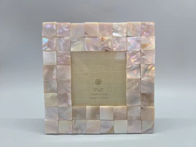 Mother Of Pearl Tile Mosaic Picture Frame Beachy Coastal Decor 4.75" x 4.75" EUC - Image 1 of 3
