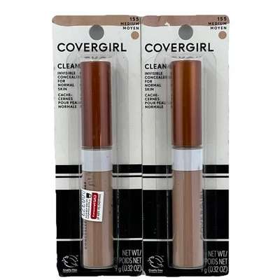 Covergirl Clean Invisible Concealer Color 155 Medium New Carded Retired HTF 2 PK - Image 1 of 4
