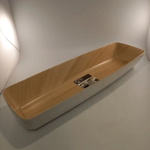 APS Frida Long Fruit Bowl Wood White 53x16x7.5cm Good - Picture 1 of 5