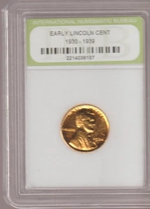 1936 US Liberty Lincoln Wheat 24k Gold Plated Cent Penny Collection Coin NICE 9 - Picture 1 of 1