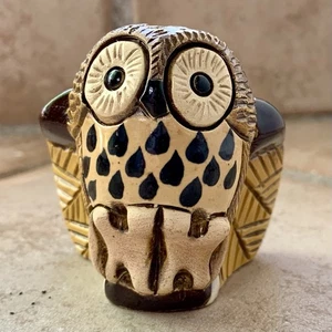 Vintage Artesania Rinconada Owl Shades Of Brown And Black Handmade - Picture 1 of 8