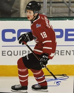 Caleb DESNOYERS Signed 8x10 Photo! MONCTON WILDCATS NHL Draft Top Prospect W/COA - Picture 1 of 2