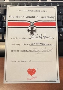 The Blonde Night Of Germany Book Plate Only WW II Autograph Hartmann Toliver - Bild 1 von 1