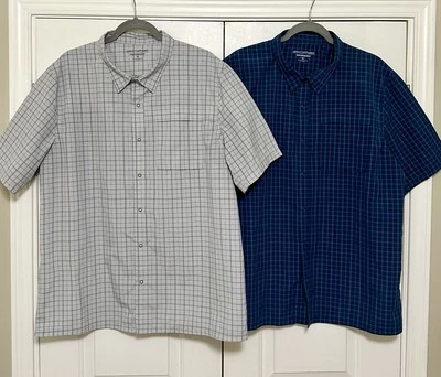 Lote de 2 camisas de manga corta para hombre con cierre a presión - tela de fácil cuidado - talla XL Foto 1 de 4