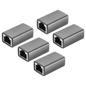 5PCS RJ45 Ethernet Coupler Female to Female in Line Cat7 Cat6 Cat5e Cat5 Silver - Afbeelding 1 van 6