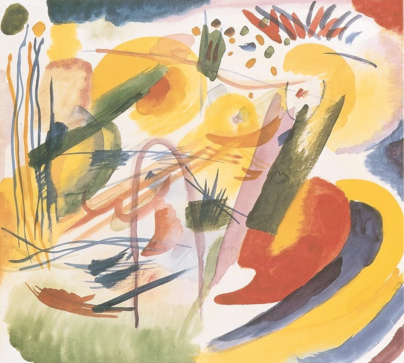 Abstract Art Without Title, Wassily Kandinsky, Wall Decor Home Print 11" x 14" - Image 1 of 1