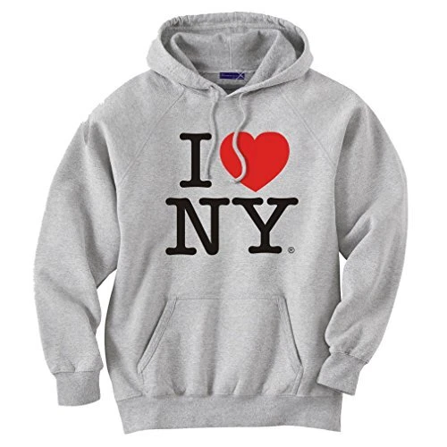 Felpa con cappuccio grigia I Love NY [2X] - Immagine 1 di 1