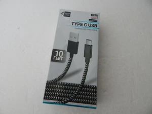 Case Logic Standard Charge & Sync Type C USB Cable 10 Feet Black/Silver New - Picture 1 of 5