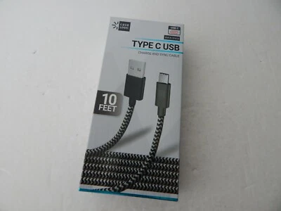 Case Logic Standard Charge & Sync Type C USB Cable 10 Feet Black/Silver New - Image 1 of 4