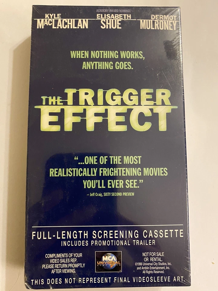 The Trigger Effect  VHS Kyle MacLachlan, New Sealed Promo Screener - Image 1 of 1