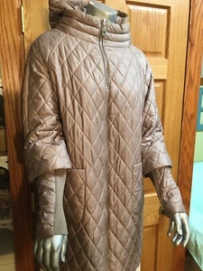 Puffy Coat M Hood Dusty Rose Color Womens - Picture 1 of 6