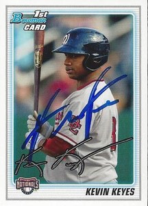 Kevin Keyes Washington Nationals 2010 Bowman Signed Card 