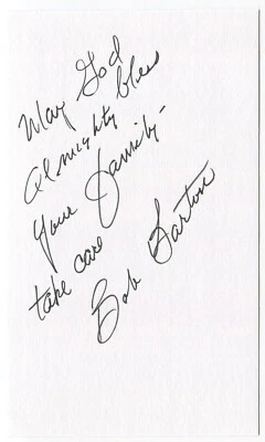 Robert "Bob" Barton 3x5 Index Card Autographed Signature San Francisco Giants - Image 1 of 2
