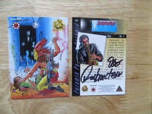 1993 VALIANT SHADOWMAN # 1 CARD SIGNED JOE RUBINSTEIN,WITH POA