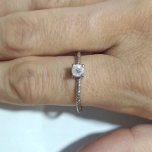 CZ Ring Rundschliff Sterlingsilber Band Vorsteckbar Versprechen Ringgröße 8,5 - Bild 1 von 4