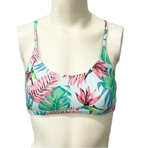 Hurley Girls' Big Triangle Bikini Top Juniors XL Tropical Print Adjustable Multi - Picture 1 of 5