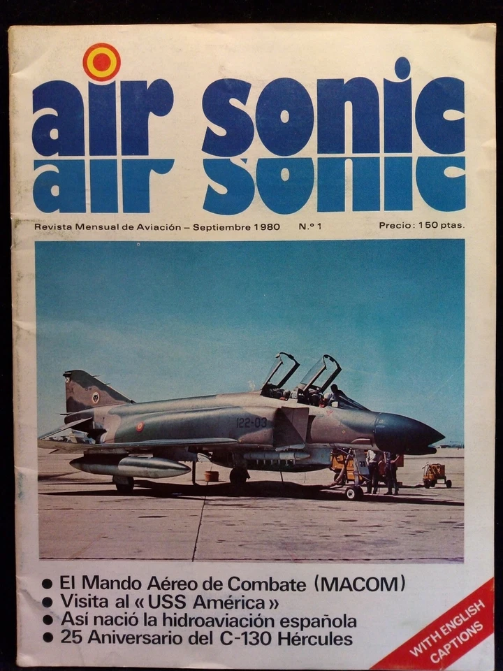 Air Sonic Monthly Aviation Magazine Spain Spanish Text No # 1 Septiembre 1980 - Image 1 of 3