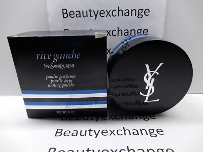 Vintage Rive Gauche Yves Saint Laurent Perfume Dusting Powder 6 oz Boxed - Image 1 of 3