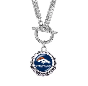 New Football Charm Toggle Necklace Stainless Steel - Picture 1 of 2