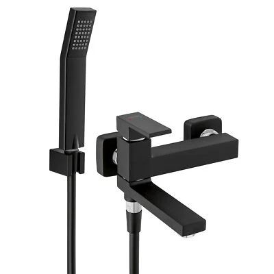 FERRO S.A. Badewannenarmatur Schwarz Bad Wasserhahn Badewanne Mischbatterie Schwenkbar