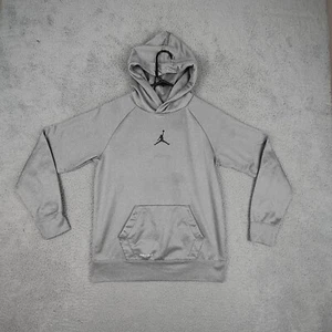 Jordan Hoodie Grey Boys Large 12 13 Hoded Sweater Long sleeve Dri Fit Graphic - Picture 1 of 13