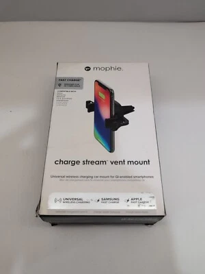 Mophie Charge Stream Qi Wireless Car Vent Mount for Smartphones - Black - Image 1 of 2