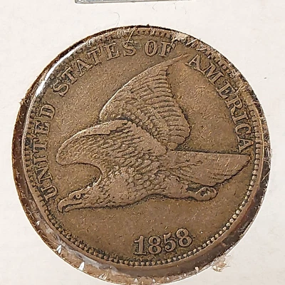 1858 Flying Eagle Cent Large Letters VF -0705-6 - Image 1 of 3