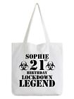 21st Birthday White Tote Bag Gift Shopper Funny Lockdown Legend Name Twenty One