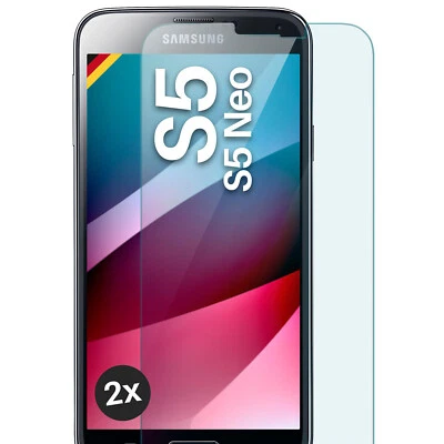 2x Echt Glas für Samsung Galaxy S5 / S5 Neo Panzerfolie HD Premium Displayschutz - Bild 1 von 4