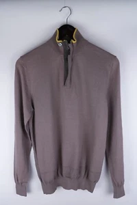 Massimo Dutti Men Jumper Knit Casual Brown Cotton Blend Pullover size L - Picture 1 of 8