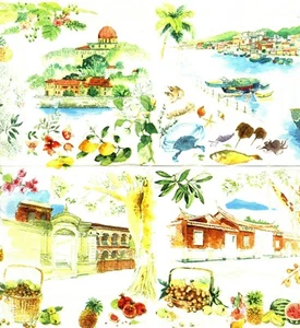 SERVIETTES EN PAPIER FRANCE ITALIE ASIE PAYS PAPER NAPKINS FRANCE ITALIA  ASIA - Imagen 1 de 1