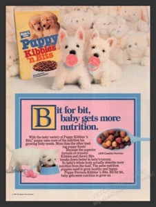 Ken-L Ration Puppy Kibbles 'n Bits Scotty 1980s Print Advertisement Ad 1987 - Picture 1 of 1