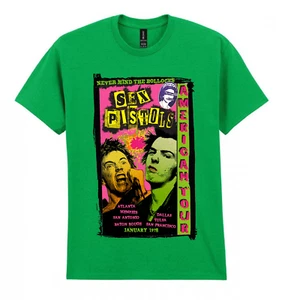 Gig Poster America Sex Pistols Fans Irish Green Colour Unisex T-Shirt - POD Tee - Picture 1 of 1