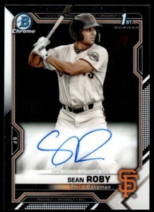 2021 Bowman Chrome Prospect Autographs Sean Roby Auto San Francisco Giants