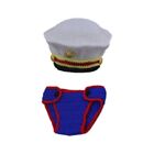 Baby Photography Props Marine Costume Jumpsuit Hat Birthday Party Photo Props