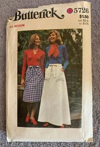 Butterick Pattern 5726 Misses A-Line Skirt Long & Short(er) 1979, Medium Size - Picture 1 of 1