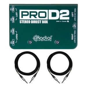 Radial Engineering ProD2 Stere Passive Direct Box Bundle with Mogami 1/4" Cables - Picture 1 of 7