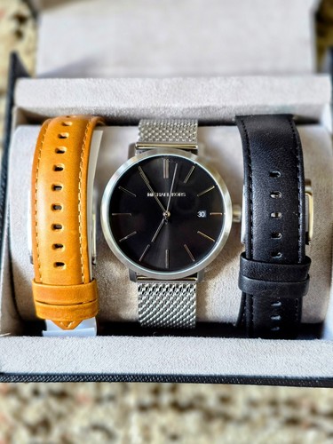 Orologio uomo Michael Kors Blake quadrante nero set regalo due cinturini bonus MK8736