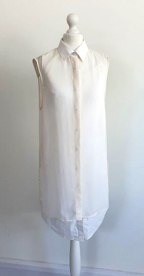 Новый Alexander Wang, рубашка платье, Великобритании 8/10, маленький, белый, 100% шелк, новый с этикетками - Изображение 1 из 4