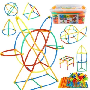 Juguete creativo para construcción de pajitas para niños hacer construcción 1000 piezas - Imagen 1 de 12