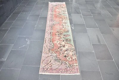 Hallway rug, Turkish vintage rug, Handmade wool rug, Carpet, 1.9 x 9.4 ft TV4959 - Image 1 of 4
