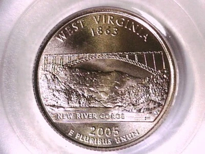 2005 D Washington State Quarter PCGS MS 68 SF West Virginia Satin 73689986 - Image 1 of 3