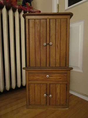 Vintage Child's Cupboard Wainscoting Hand Made Rustic Farm Style Pine? 33"H - Image 1 of 4