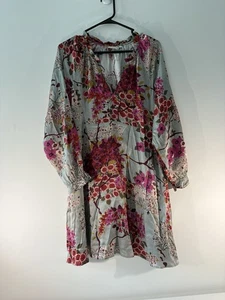 Abito donna Spartina 449 grande seta melina bianco sala fiori calcare argento - Foto 1 di 3