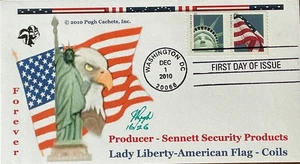 Pugh Hand Painted 4489A Lady Liberty & American Flag - Picture 1 of 2