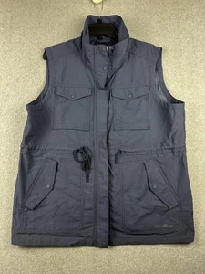 Eddie Bauer Weste Damen XL Navy Utility Travel mehrere Taschen Reißverschluss Druckknopf Kordelzug - Bild 1 von 11