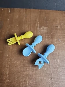 EggWare Kleinkind Utensilien Beißgabel Löffel 3er Set - Bild 1 von 6