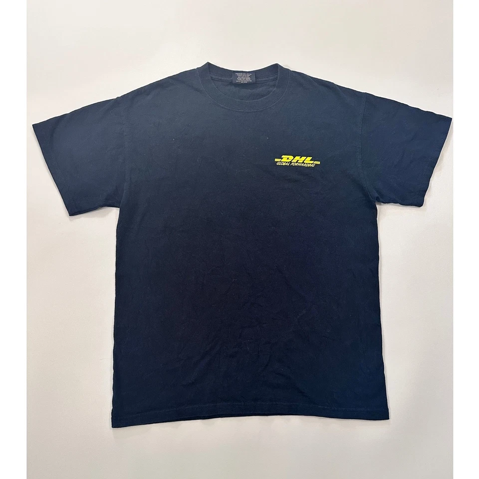 T-shirt DHL Global Forwarding nera manica corta uomo taglia media 848 - Immagine 1 di 4