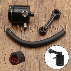 Black Motorcycle Street Bike Front Brake Tank Fluid Reservoir Master Cylinder - Picture 1 of 5